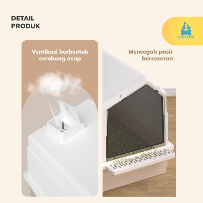 NLY PETS Cat Litter Box Toilet Kucing Bentuk Rumah Lucu - Gambar 4