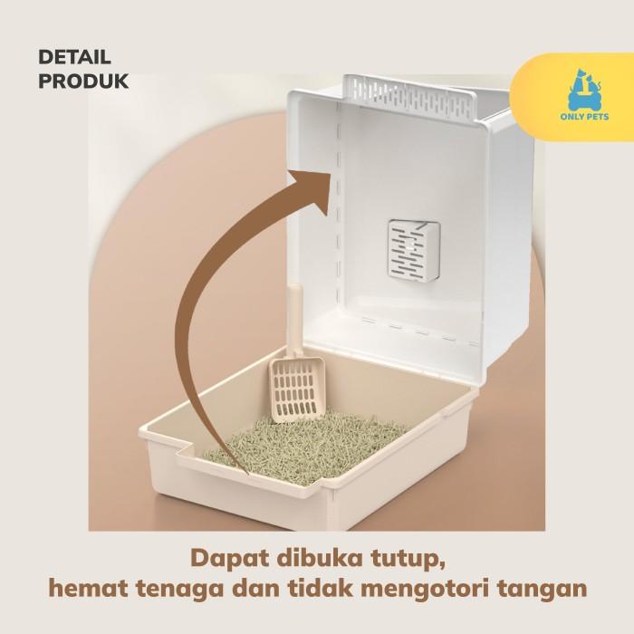 NLY PETS Cat Litter Box Toilet Kucing Bentuk Rumah Lucu - Gambar 3